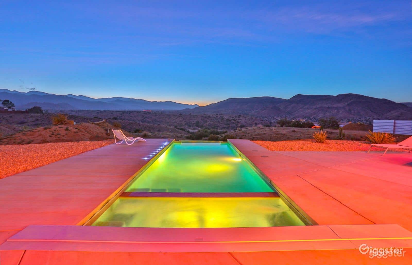 Futuristic edgeless pool in Pioneertown Photo 1