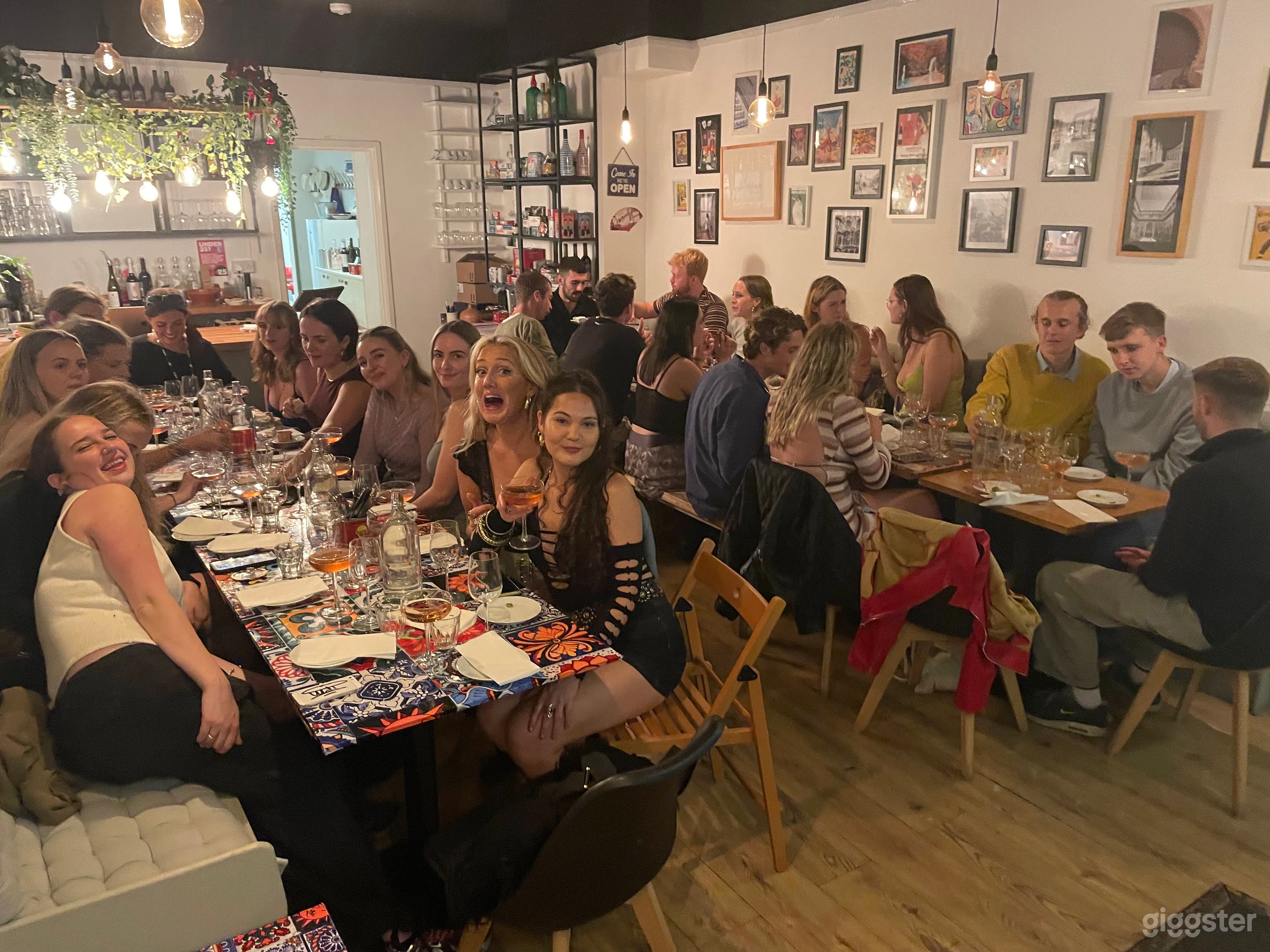 Restaurant with big group 