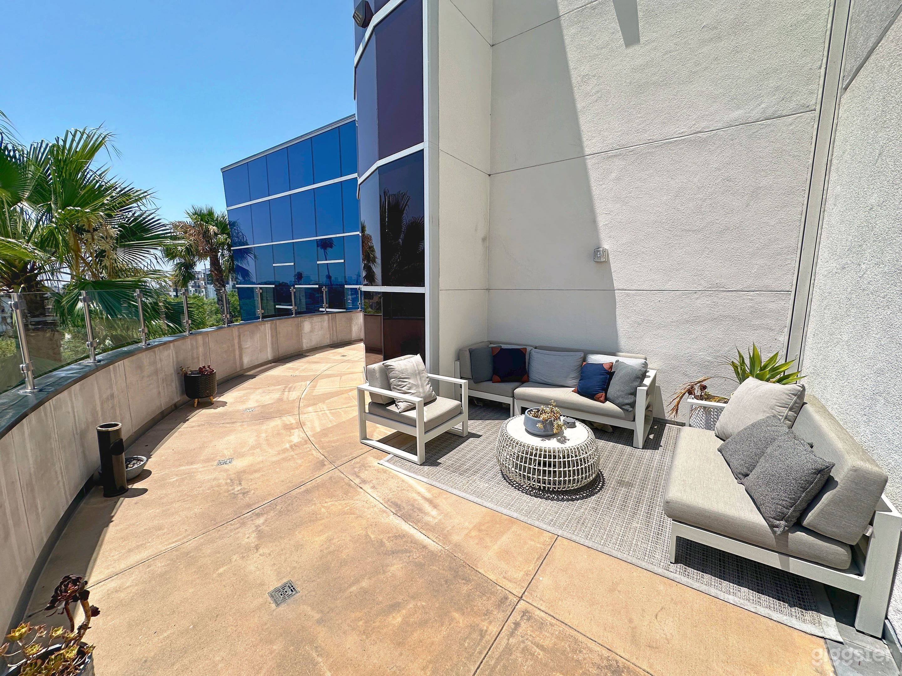 Beautiful outdoor seating area on the 3rd Floor terrace. 