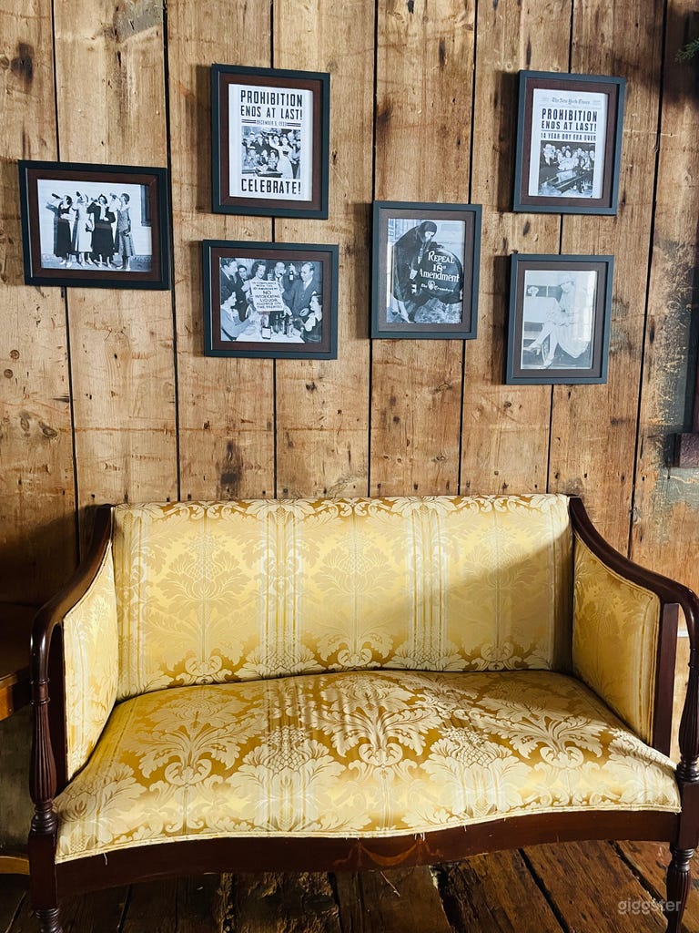  Close-Up Detail of Prohibition Decor in 1800s Barn Tasting Room 