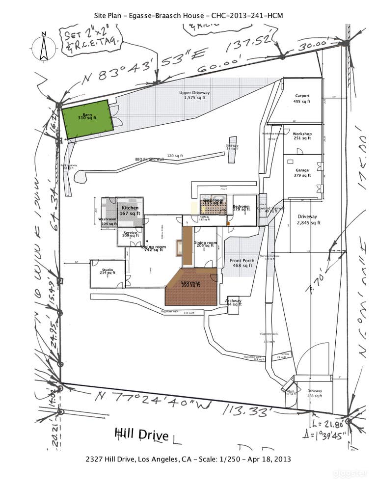  Siteplan of entire property, drawn overlay on a LA County map 