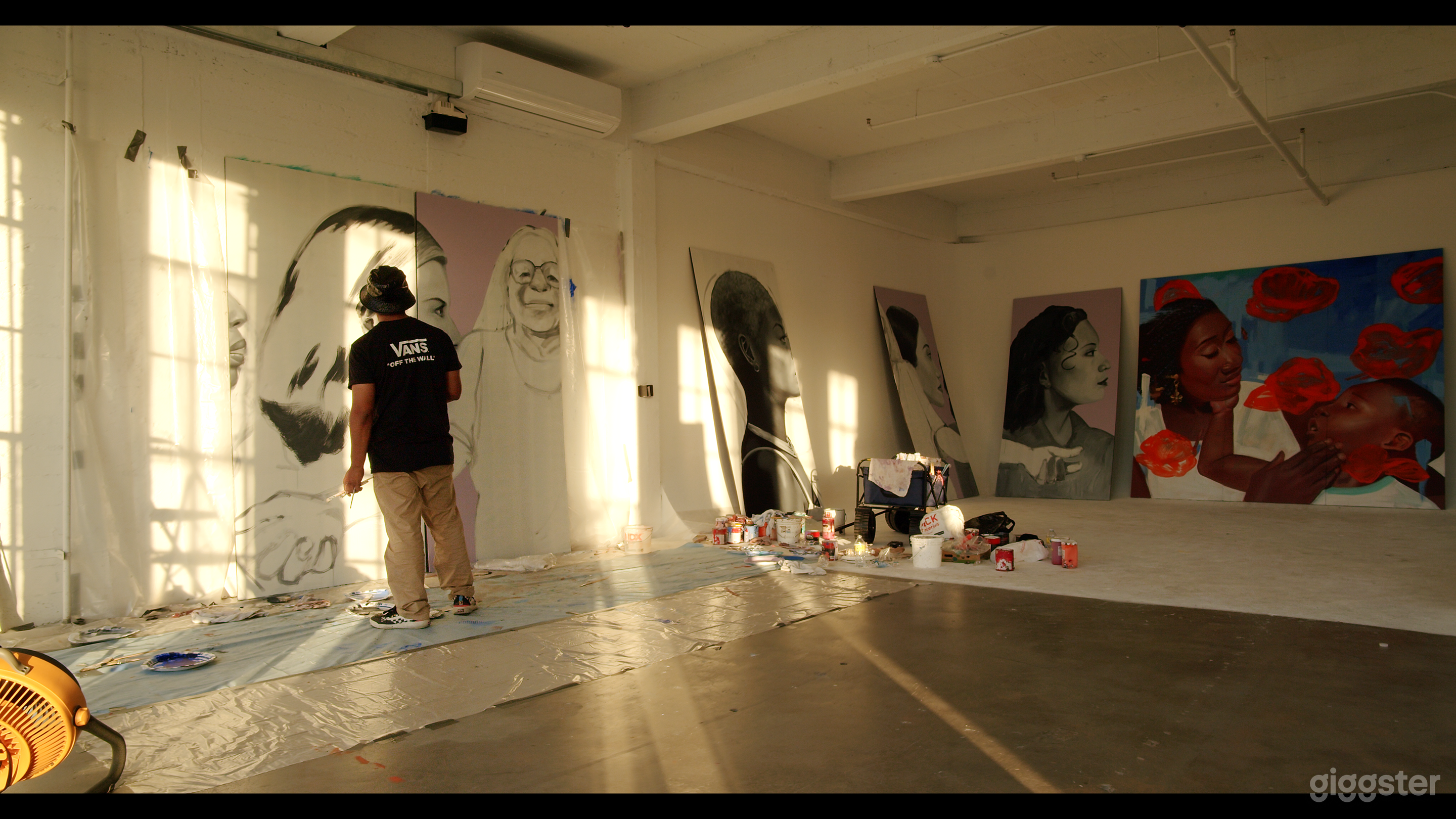 Studio A Used during a week long mural installment preparation.