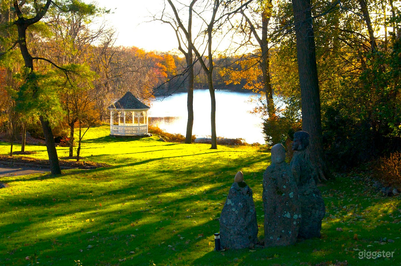 Front yard view of lake and gazebo 
