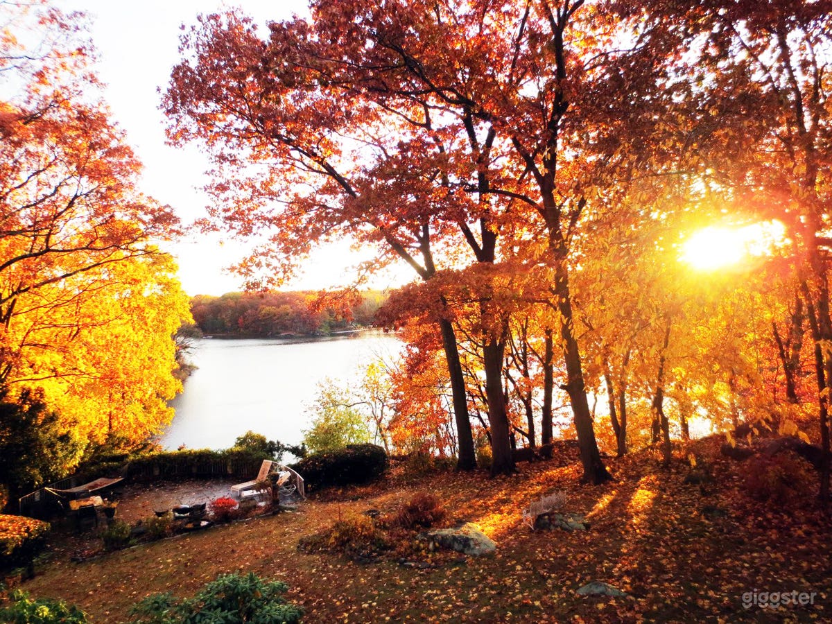 Backyard Fall lake view 