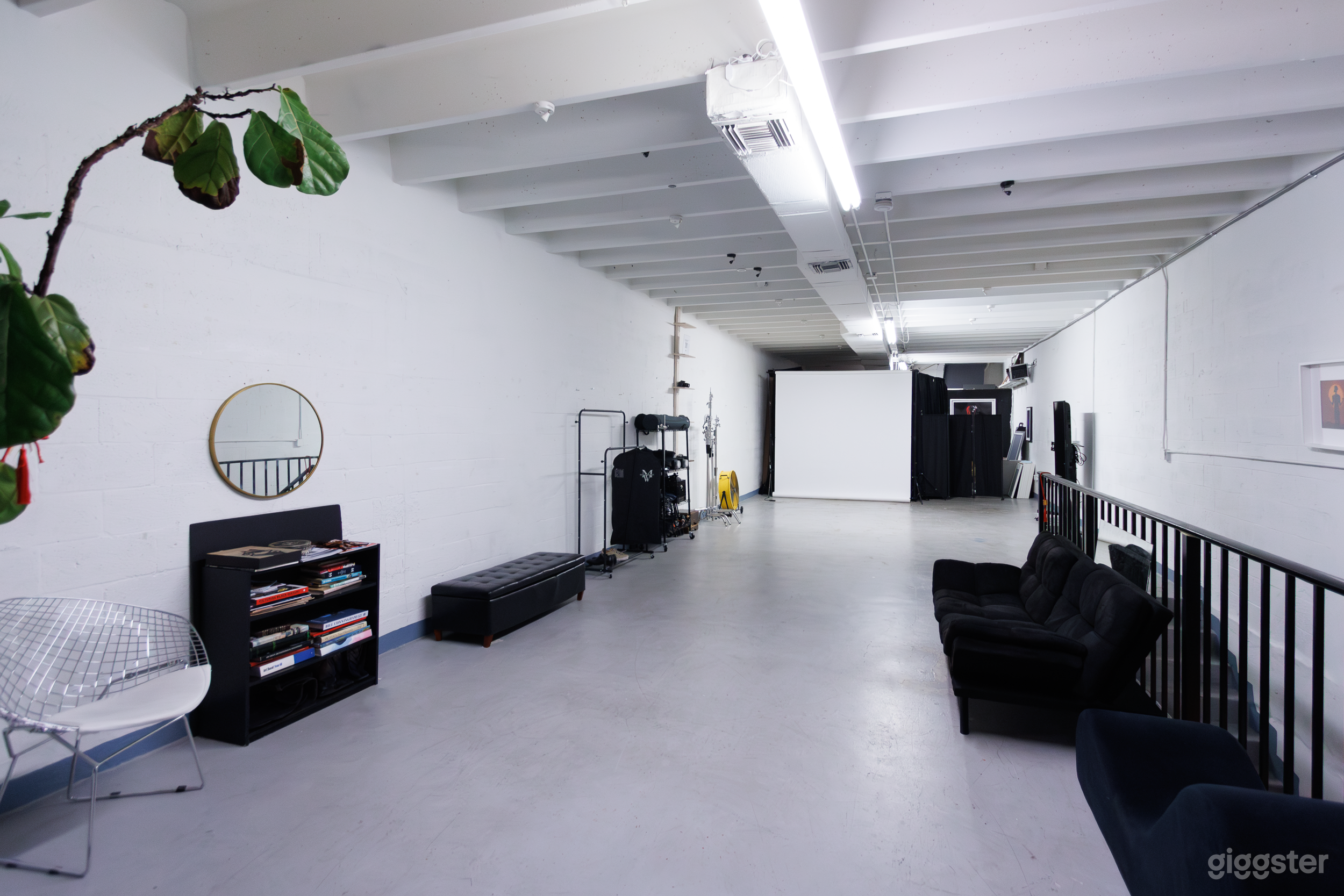 Main studio space with optional backdrops