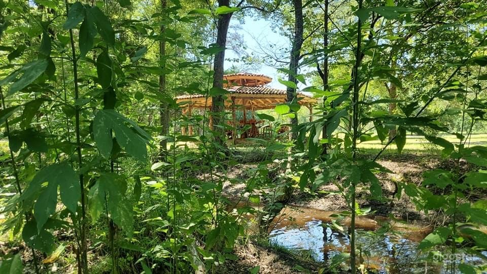 View of one of the kiosks/gazebo from one of the houses
