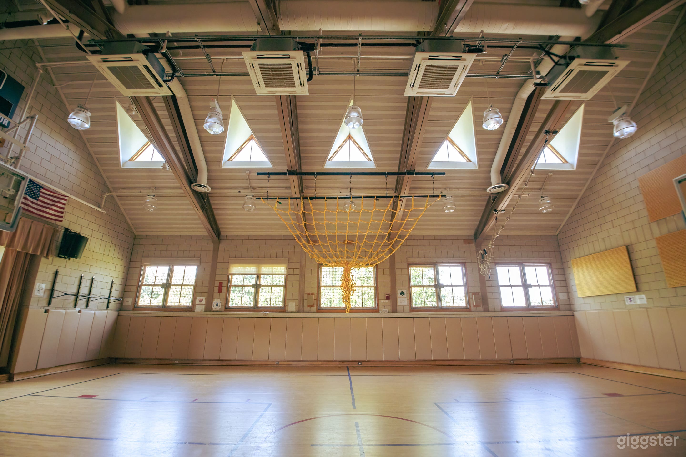 Contemporary Gym with Natural Wood Tones Photo 3