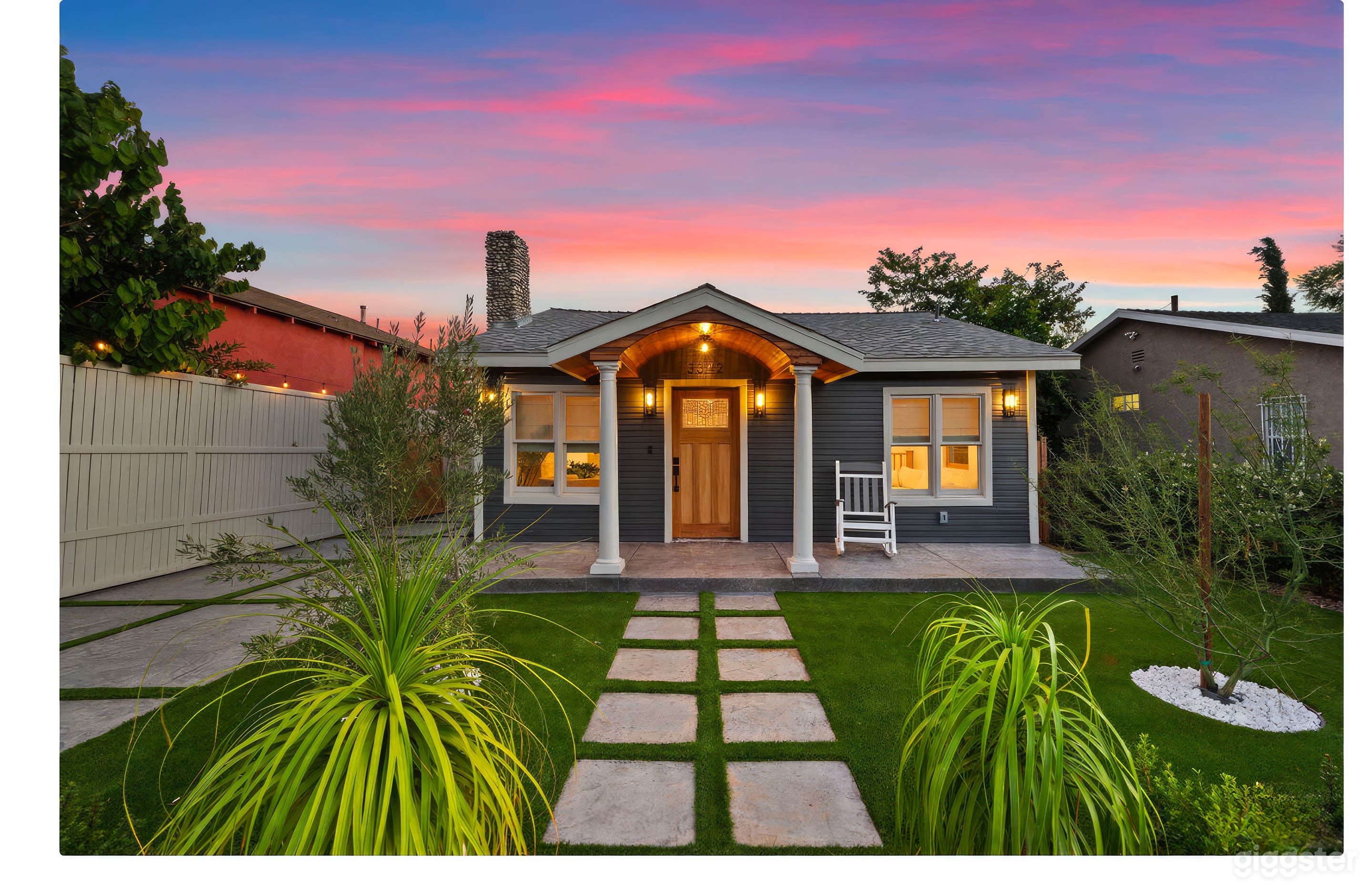 Front of home - night