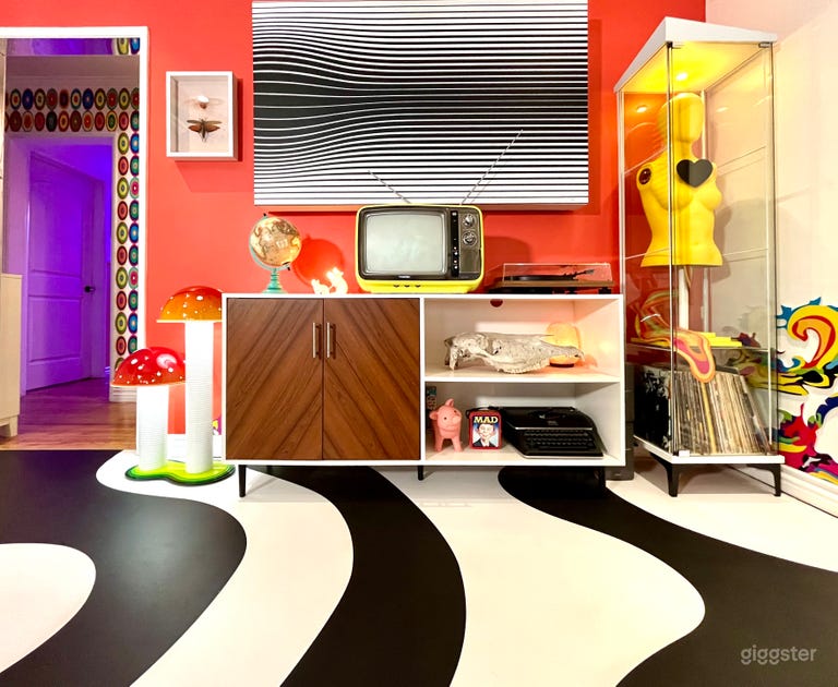  Unique and colorful decor throughout the home, with a nod to 1970s design. Screen mirror your own image or video (iphone) onto our working 1970s TV.  