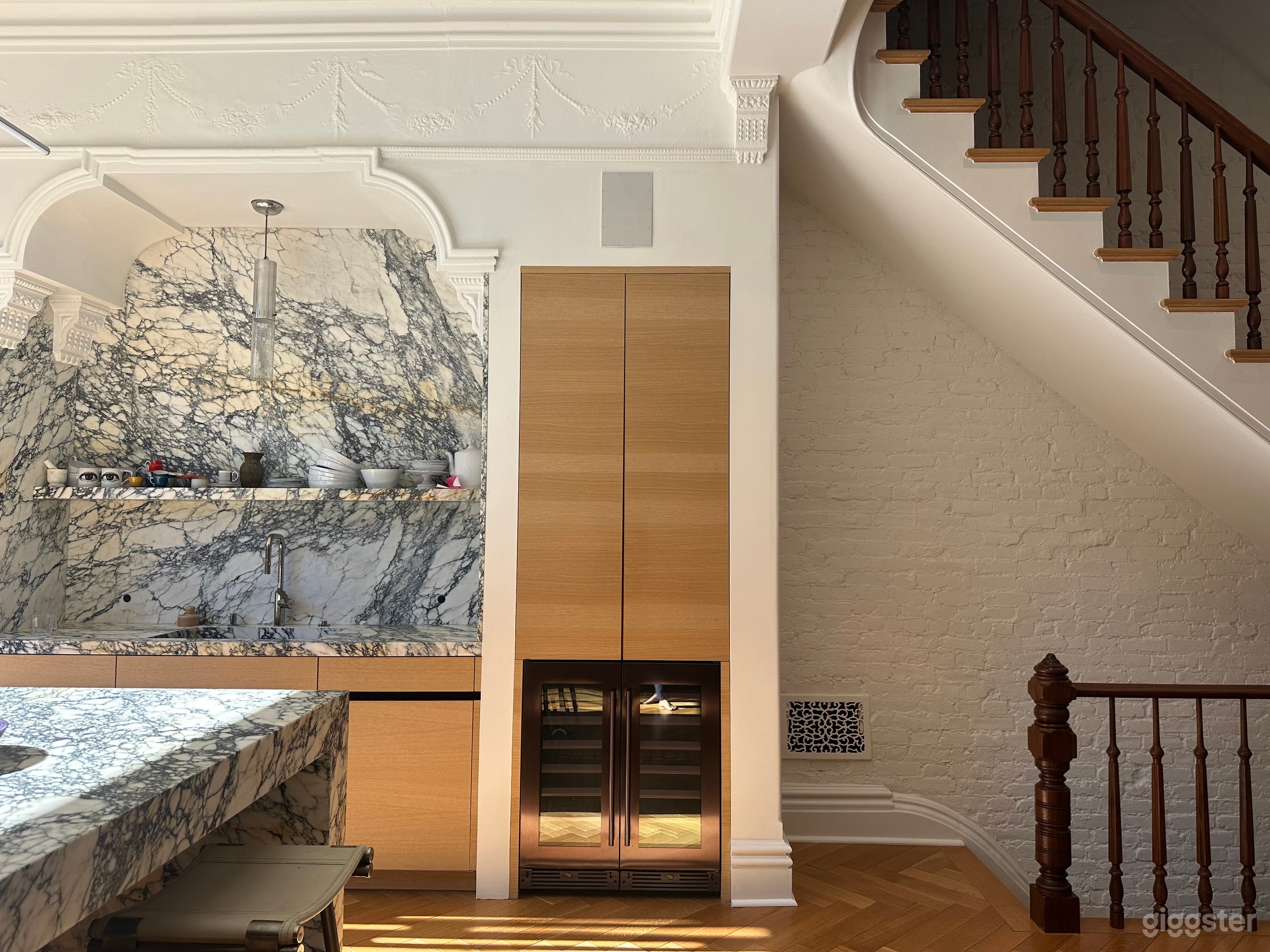 Italian marble kitchen. Miele induction stove top, wall oven, subzero fridge ,