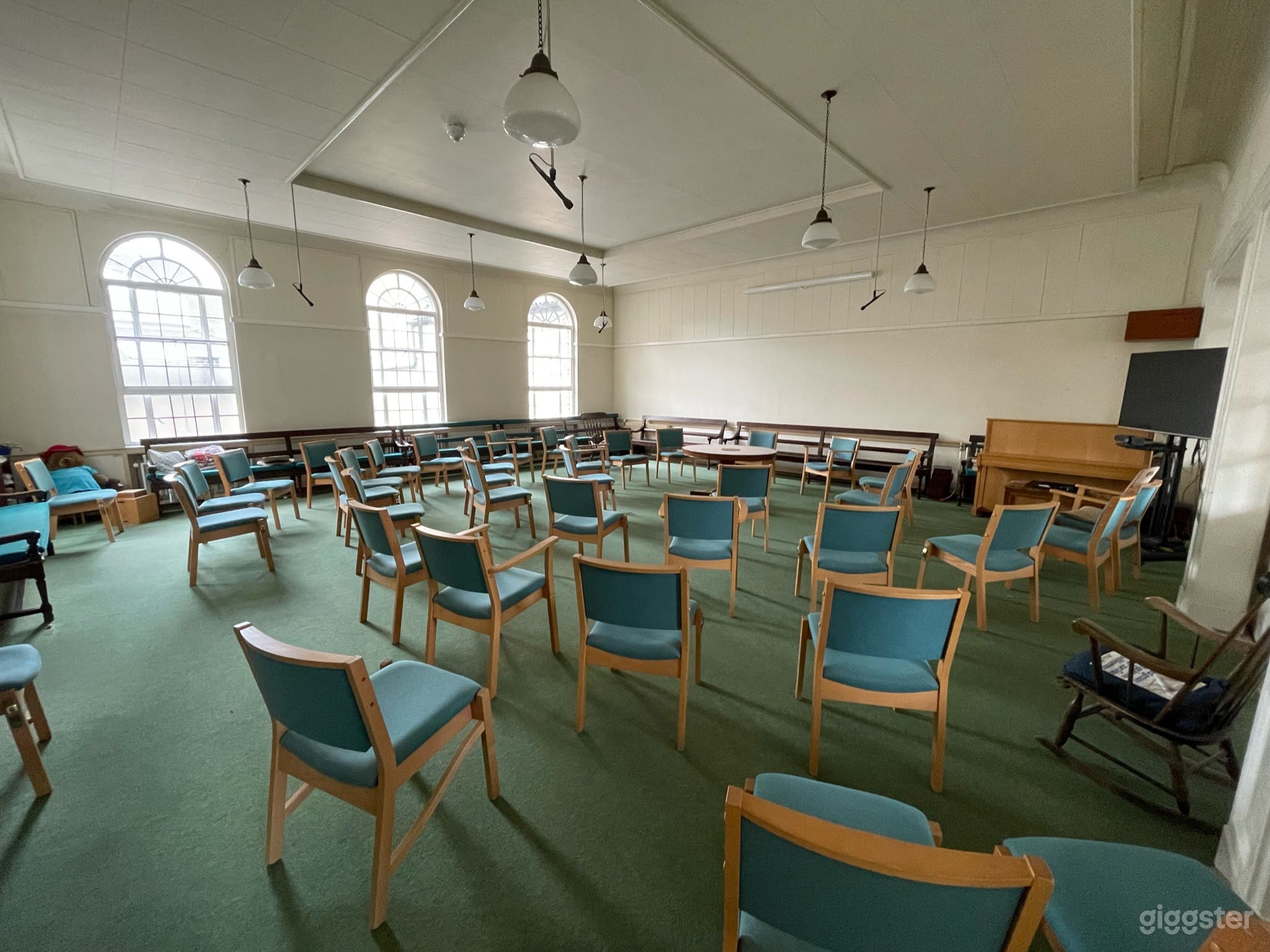 First floor Meeting Room - AV Equipment for blended zoom meetings and piano