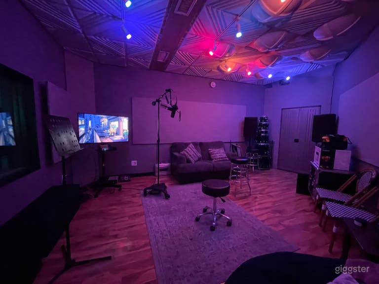  Vocal booth with special Philip Hue lighting.  