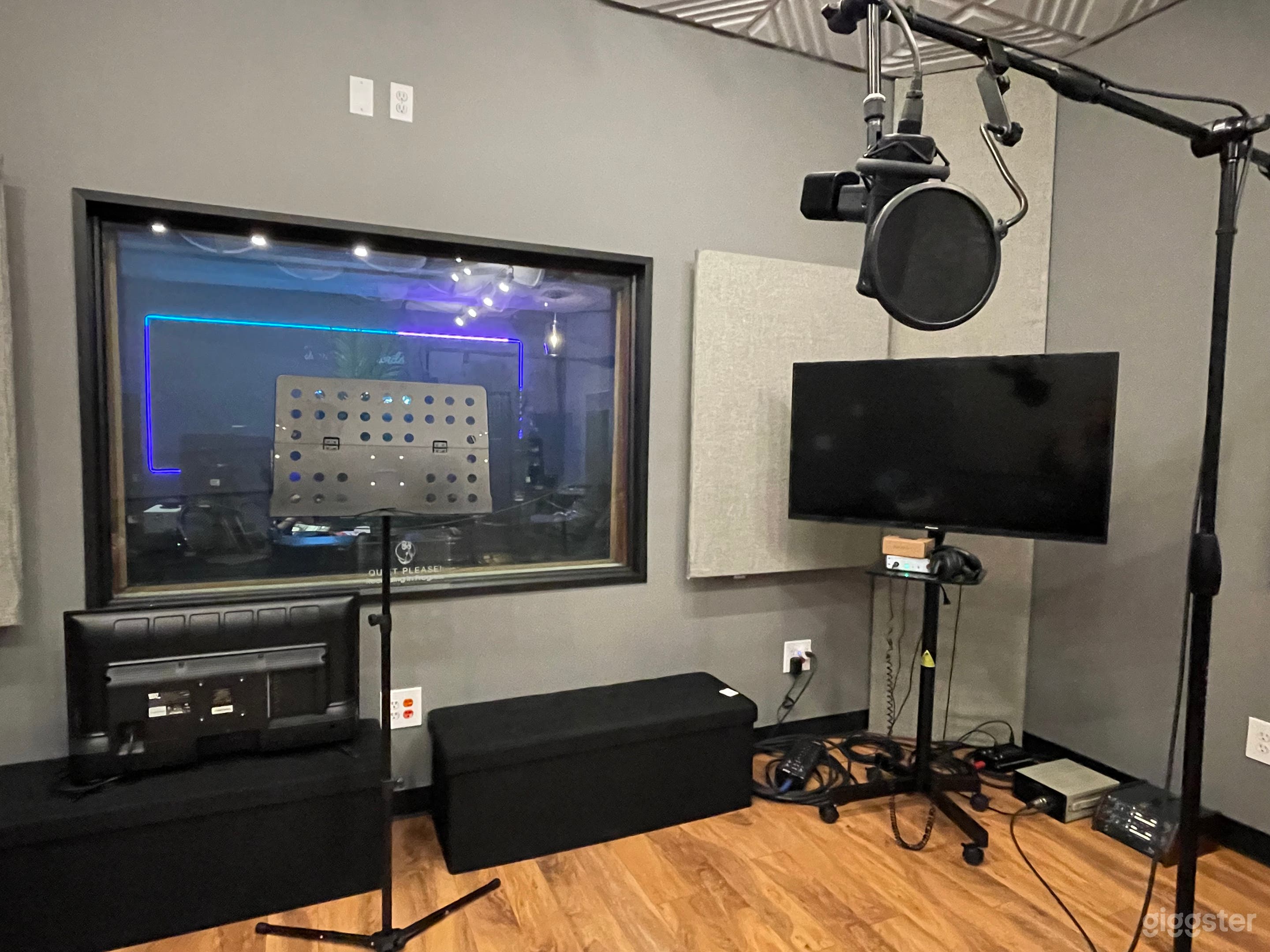 Vocal booth sound proofed. 