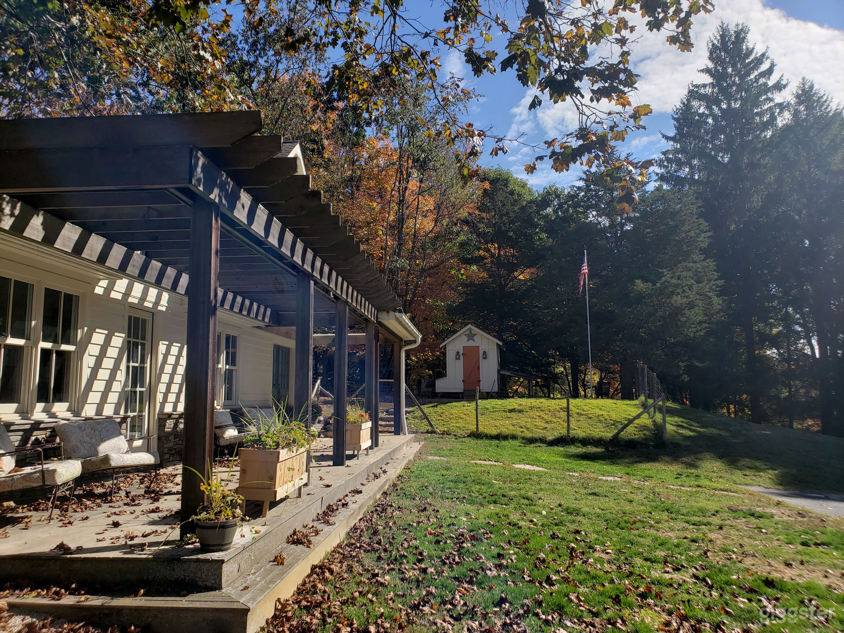 House front porch and chicken coop