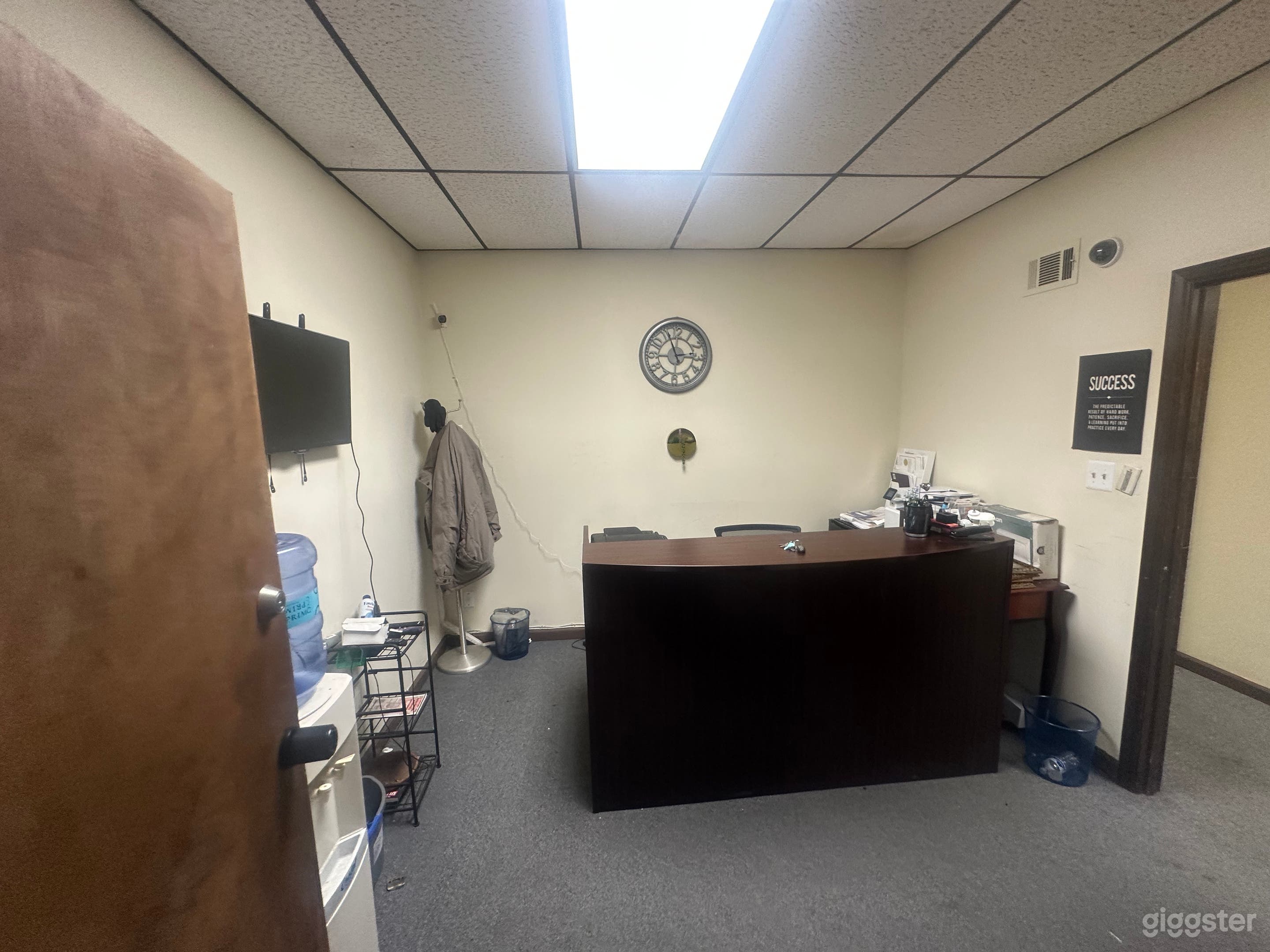 Reception desk area front door view