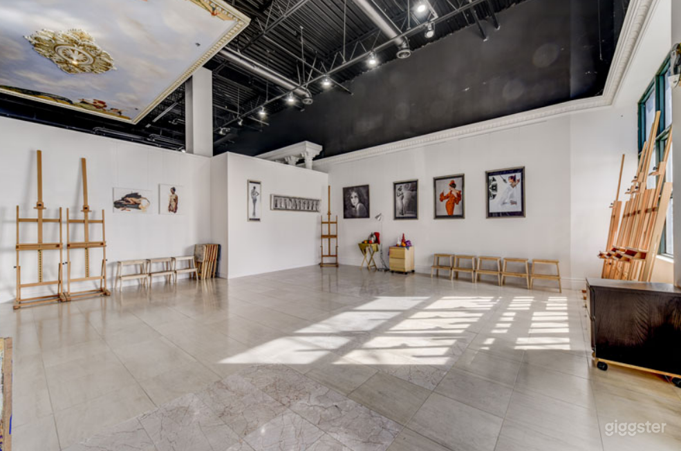 The far wall of the studio.