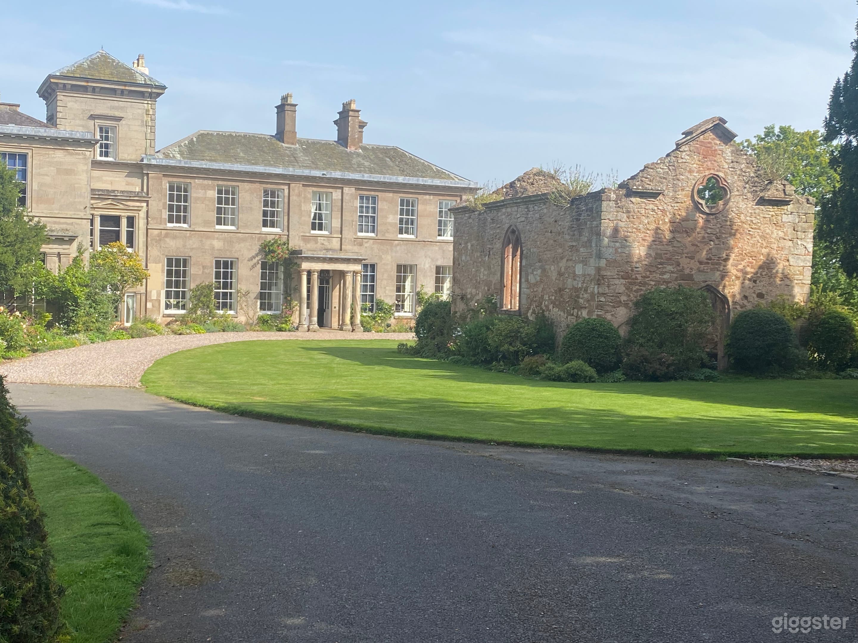 West Elevation including ancient ruined Chapel