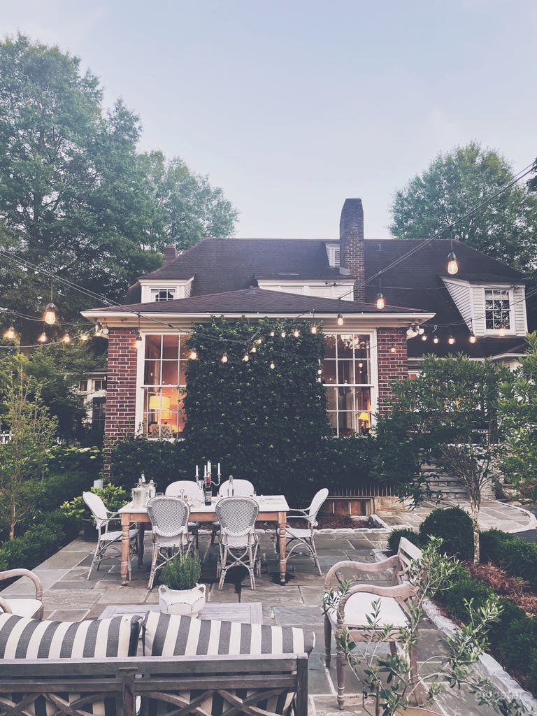  Stone patio with outdoor eating 