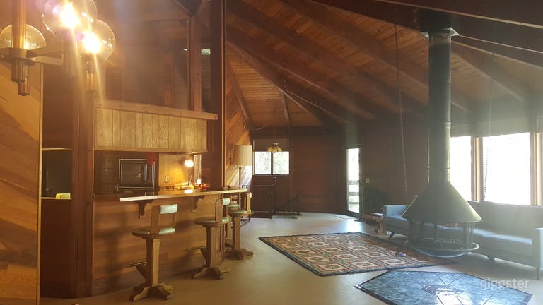  View of doorway and living room taken from dining area. 