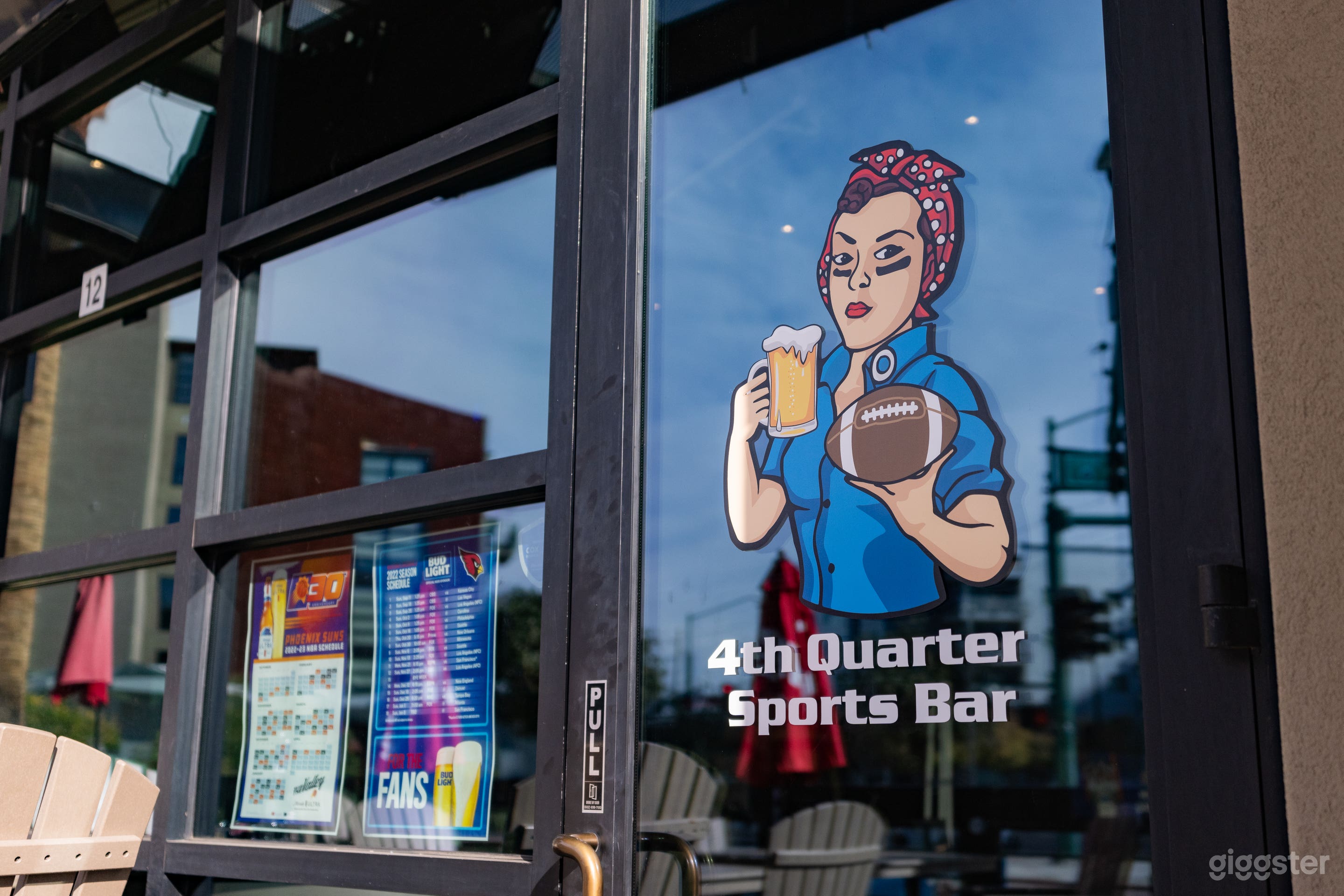 3 entrances with signage 