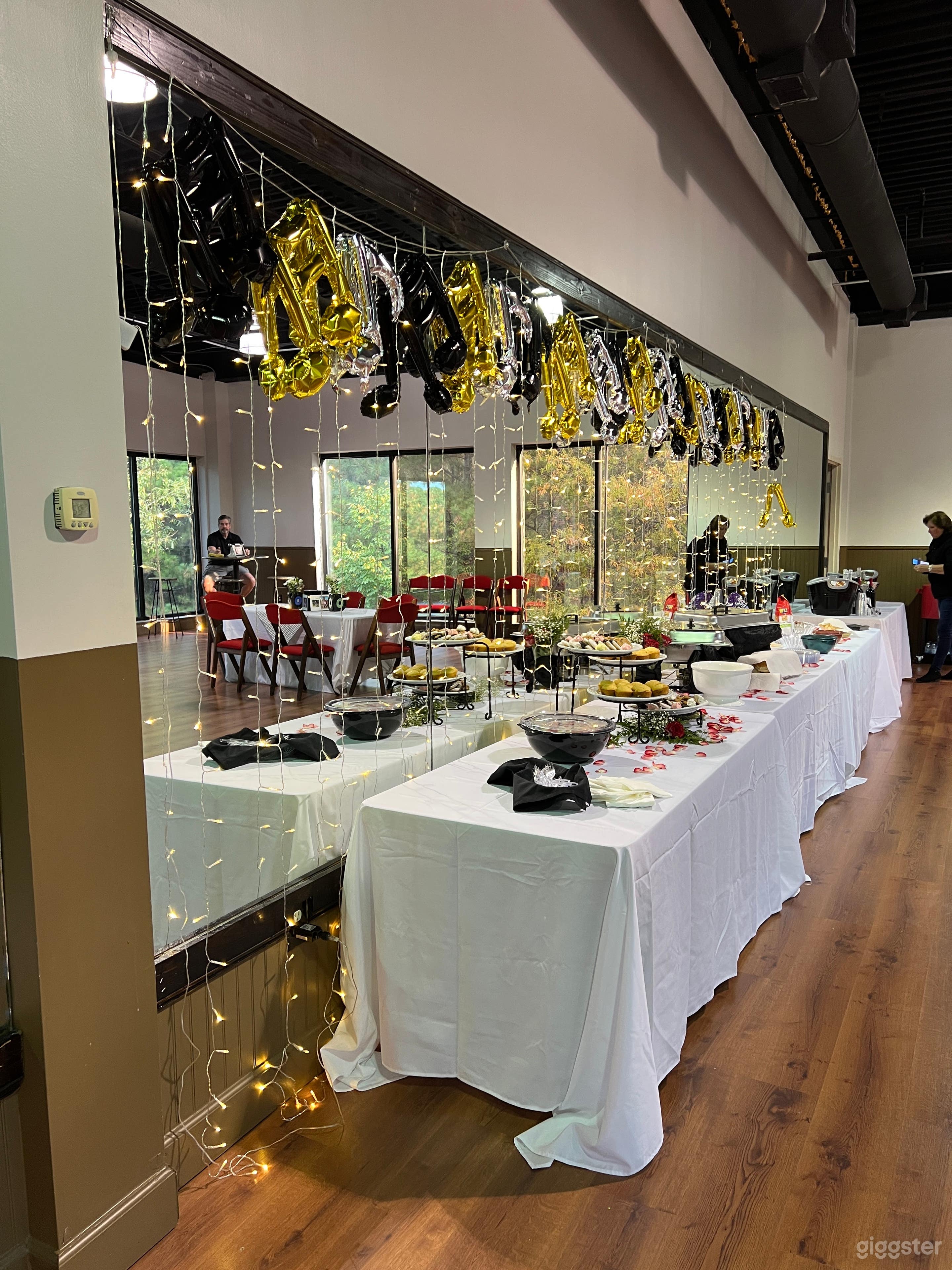 Recital Hall: Fits 150. Includes a stage, small sound system