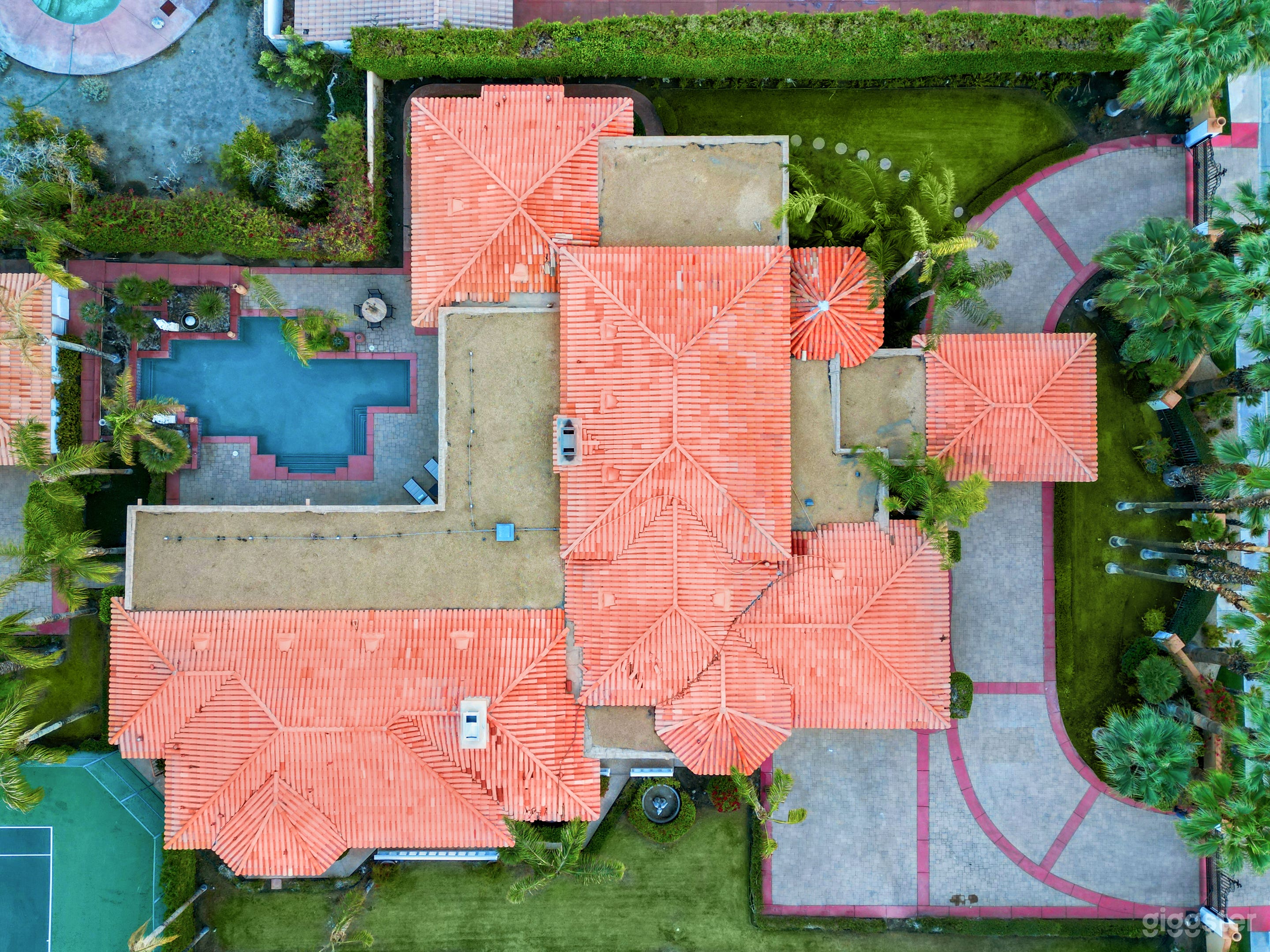 sky view of the properties layout