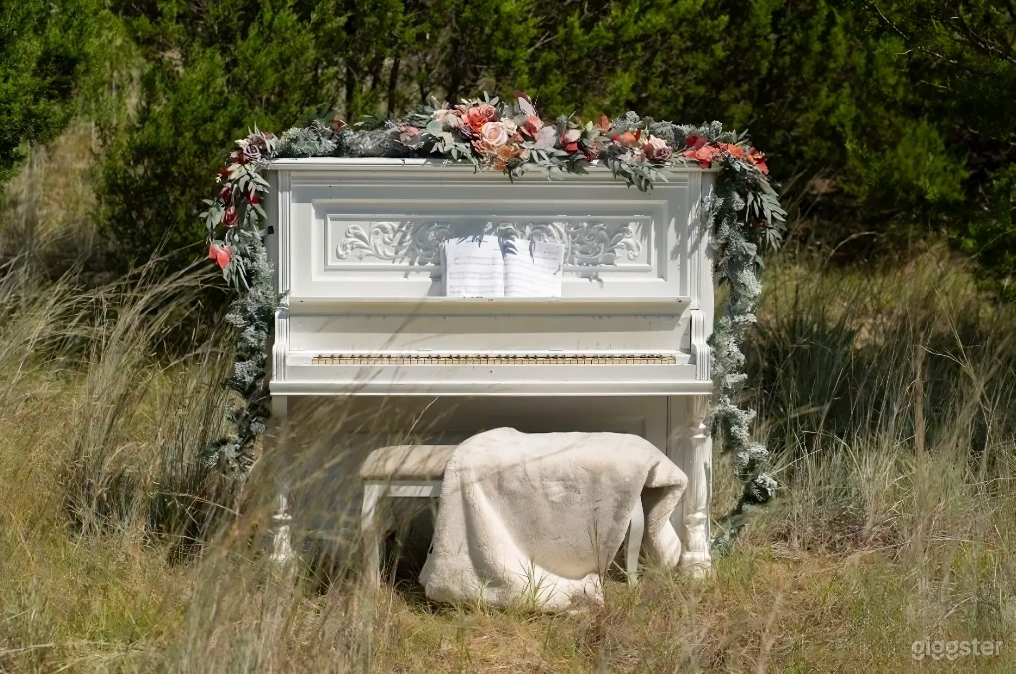 Dreamy, Storybook Setting with this Whimsical White Piano Photo 2