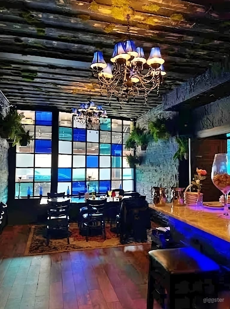  Dark-themed Event Space with Bar 