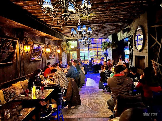  Dark-themed Event Space with Bar 