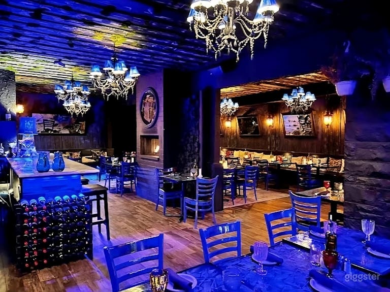  Dark-themed Event Space with Bar 