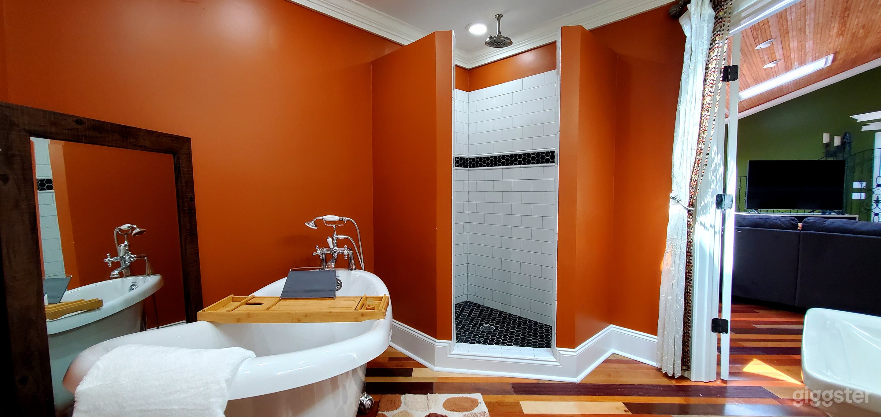 Clawfoot tub and shower