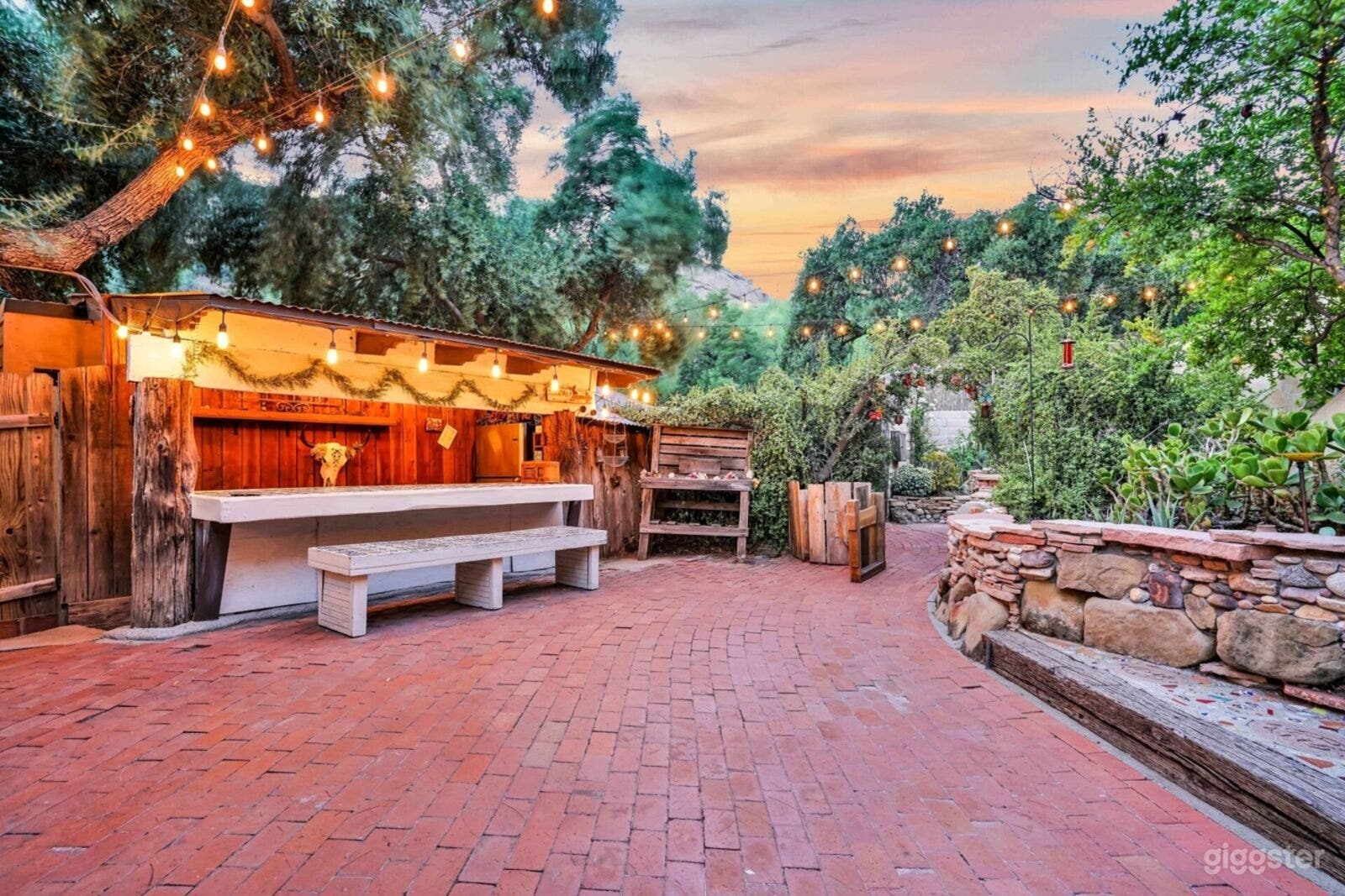 Backyard with Waterfall, Outdoor Tubs &amp; Ancient Boulders Photo 1