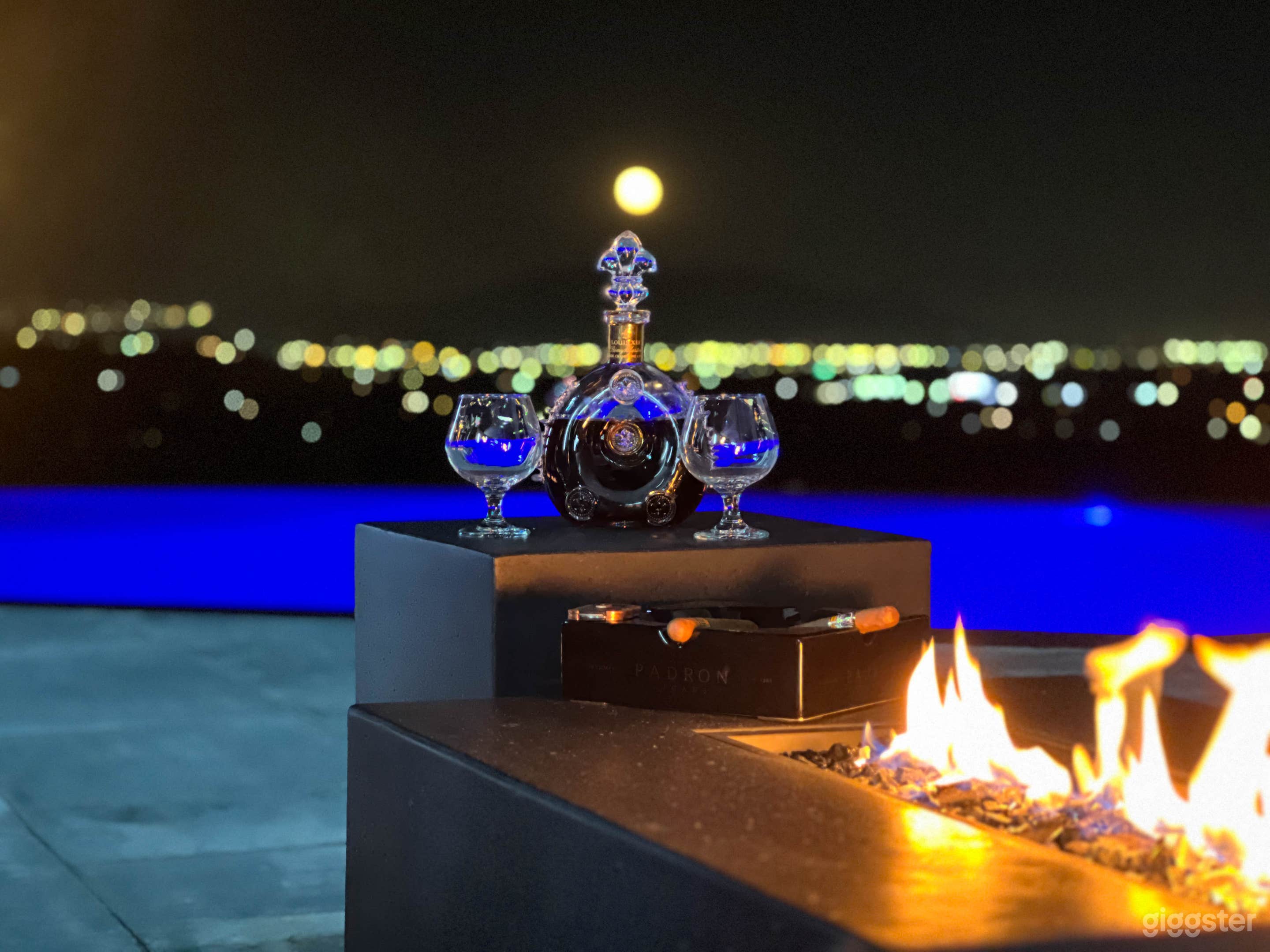 View of the city @ Night Time from Pool