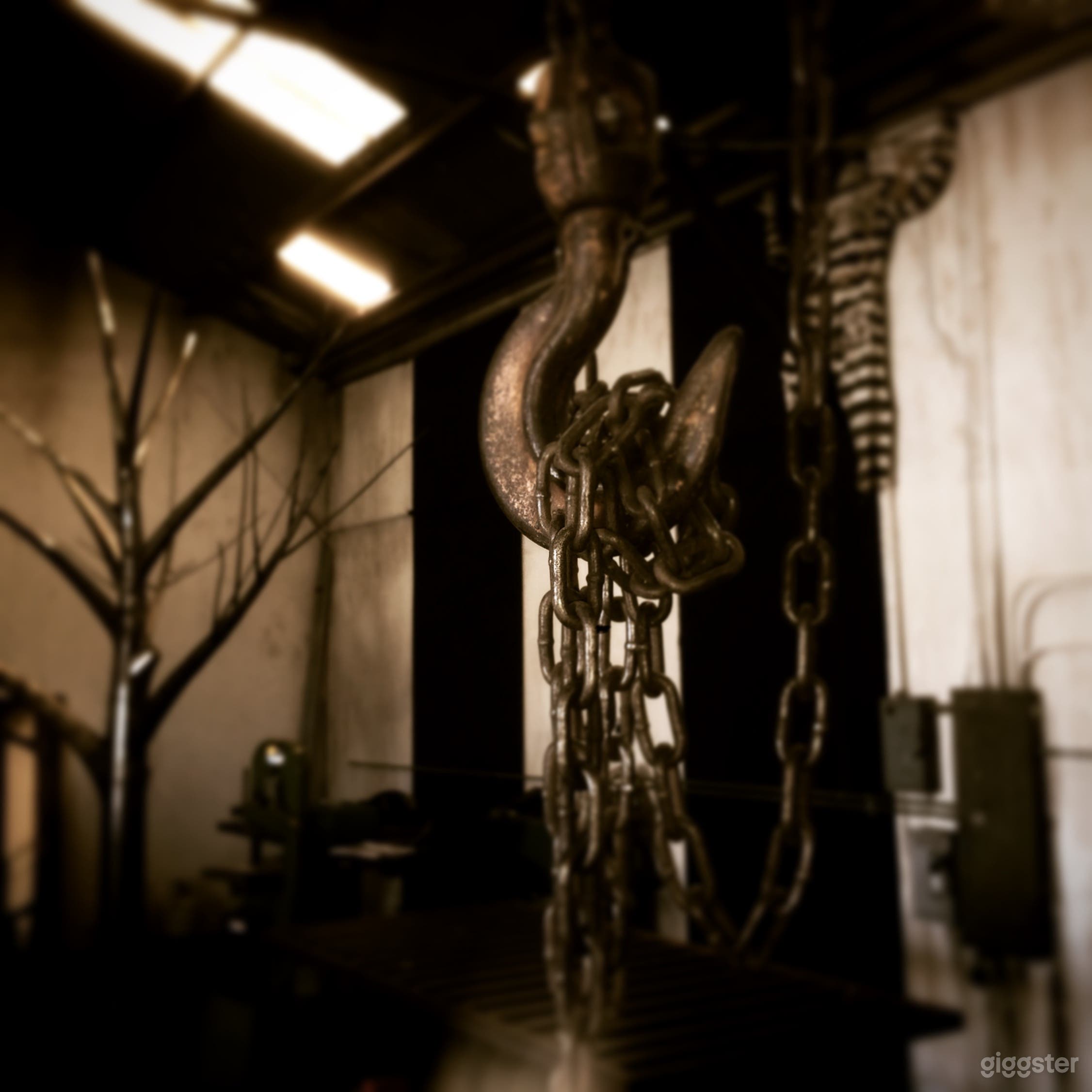 A large black and white striped distressed walls for that vintage feel