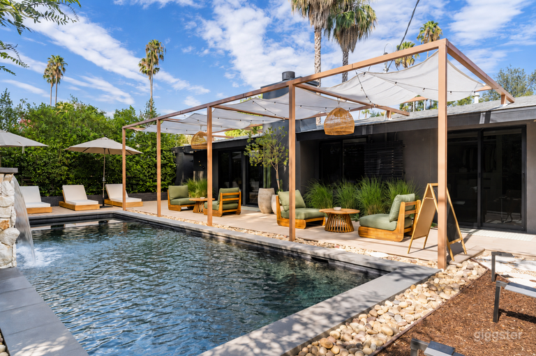  Design-Forward Woodland Hills Backyard with Pool & Pergola 
