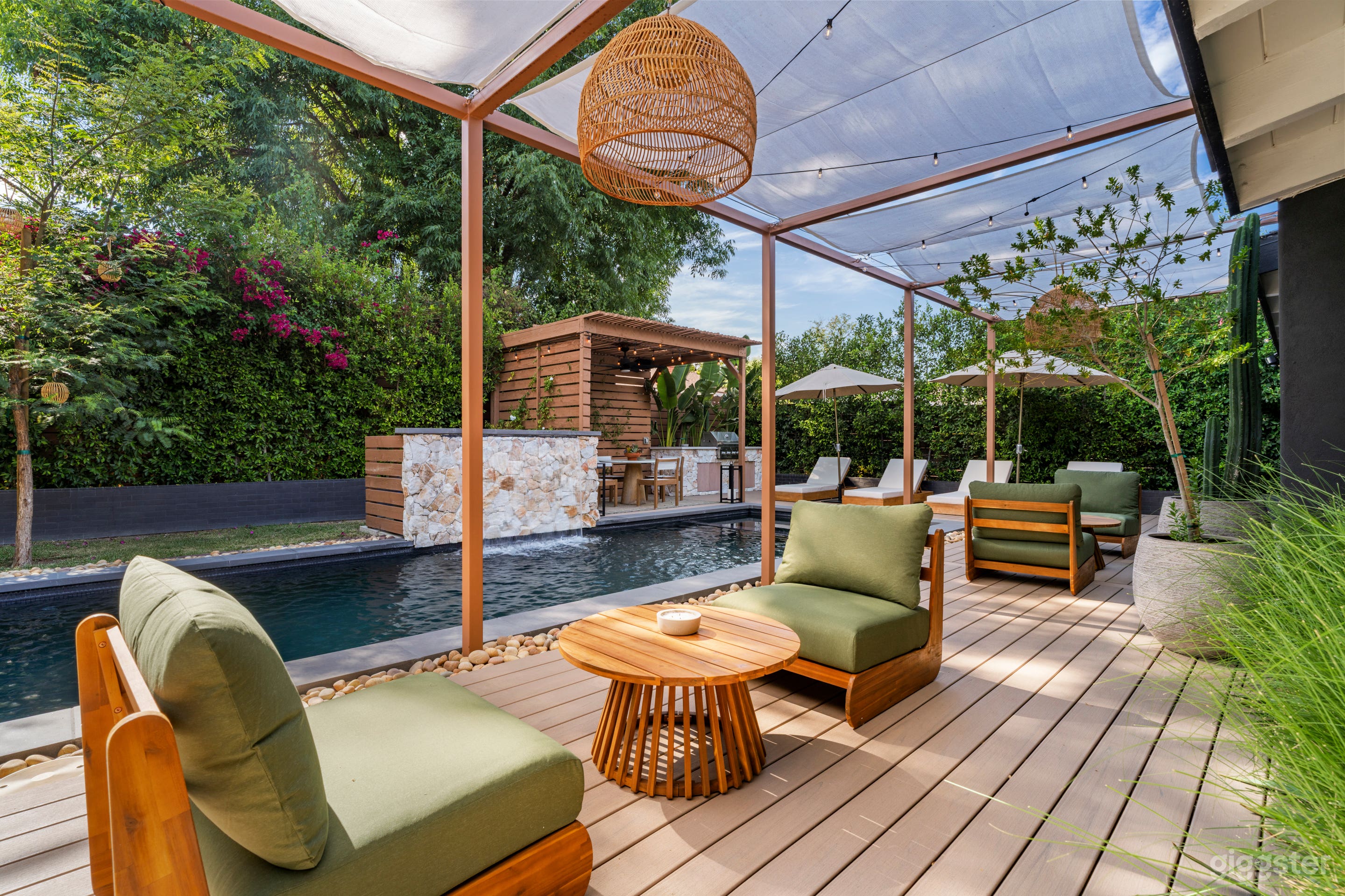 Design-Forward Woodland Hills Backyard with Pool & Pergola Photo 4