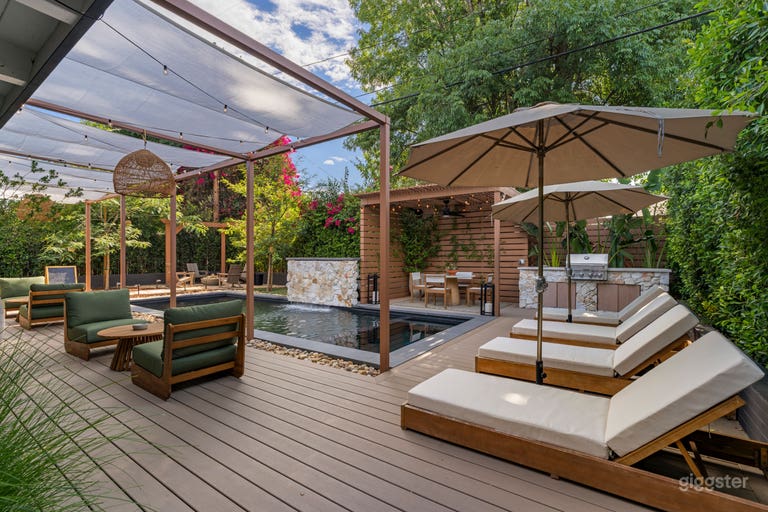  Design-Forward Woodland Hills Backyard with Pool & Pergola 