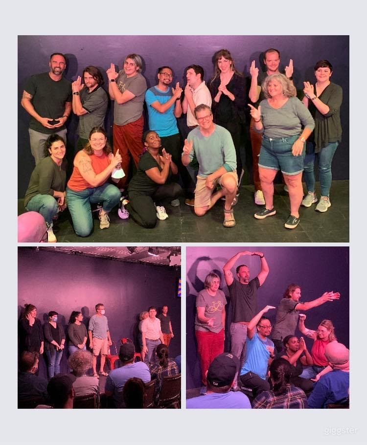 Folks using the stage