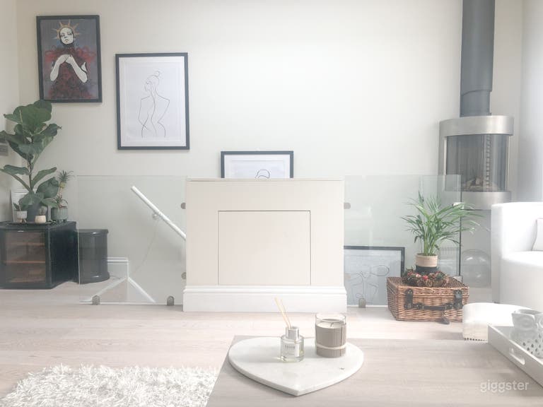  View of hallway and stairs into the flag 