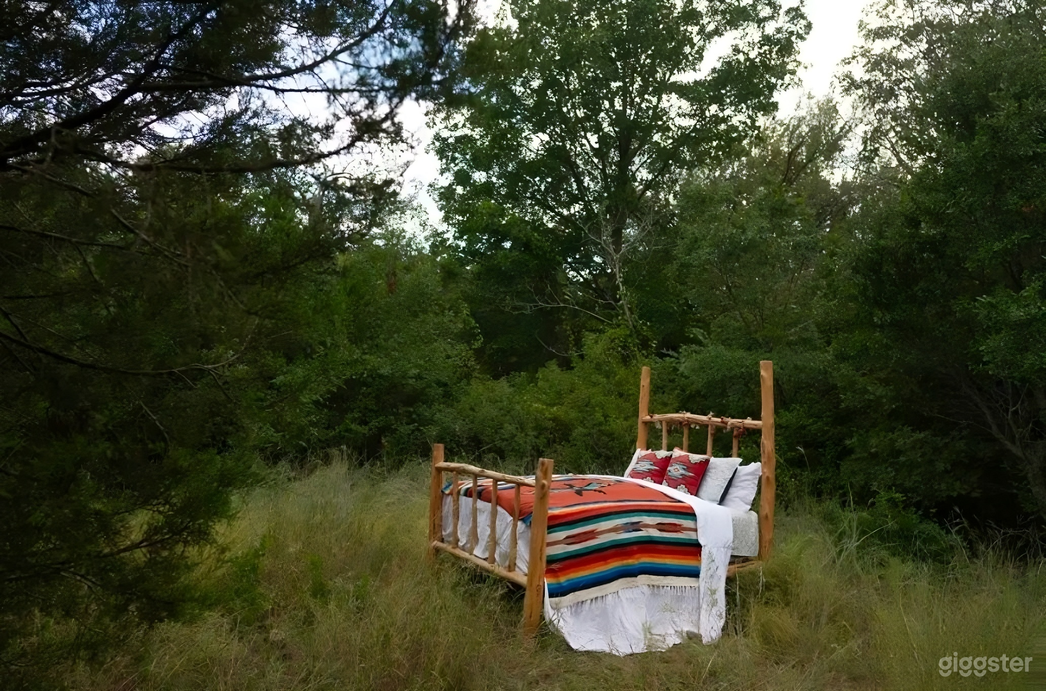 Cinematic Visuals with this Rustic Wooden Bed Set Photo 1