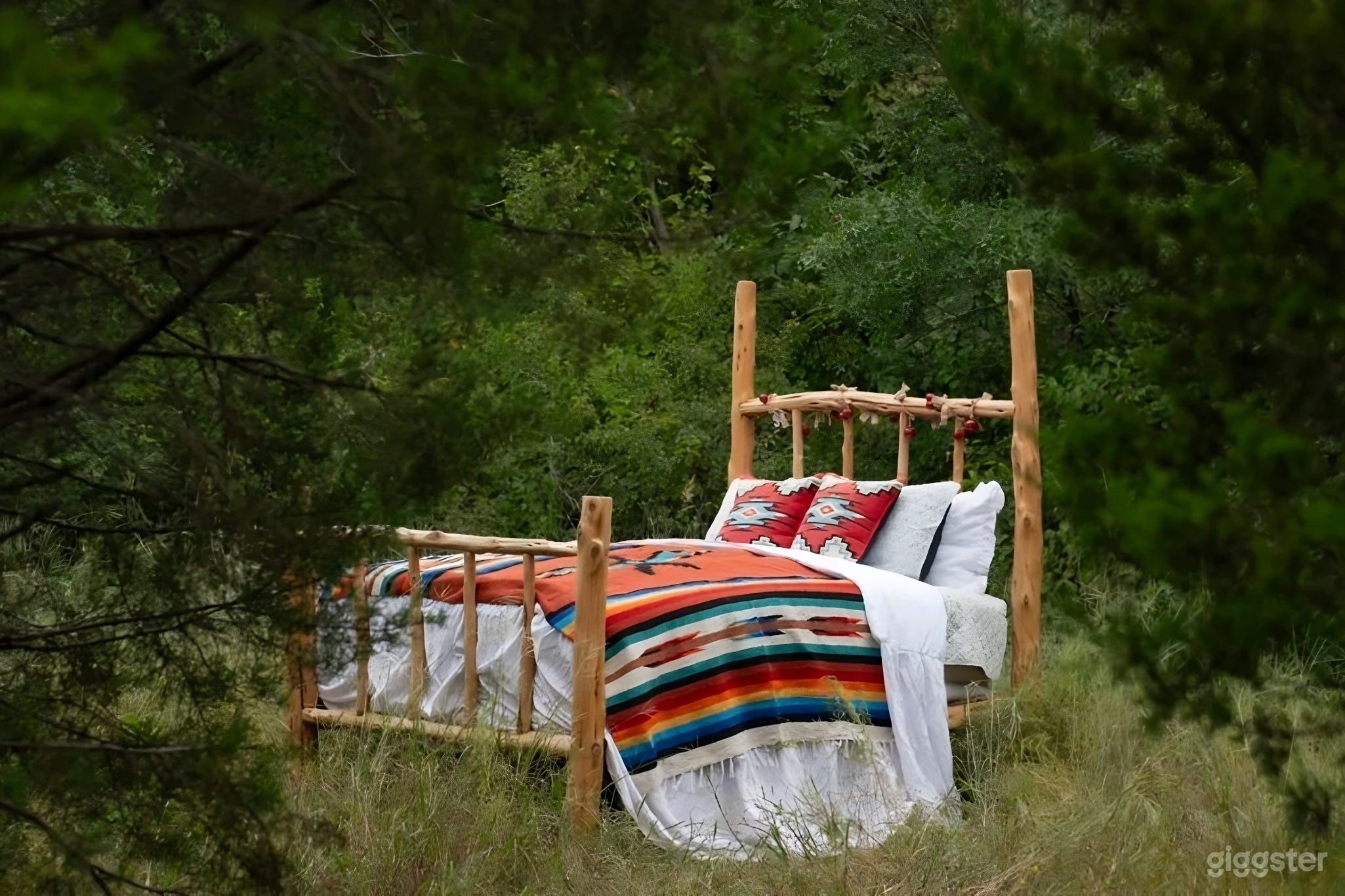 Cinematic Visuals with this Rustic Wooden Bed Set Photo 4