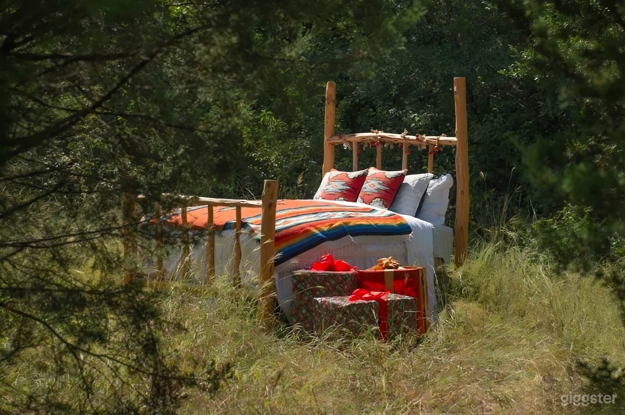 Cinematic Visuals with this Rustic Wooden Bed Set Photo 2