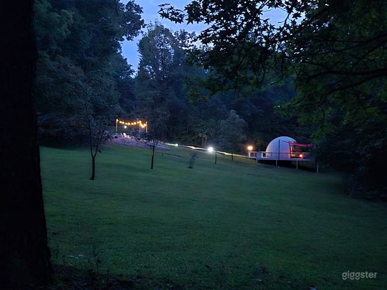  100 acre wooded property with unique geodome structures 