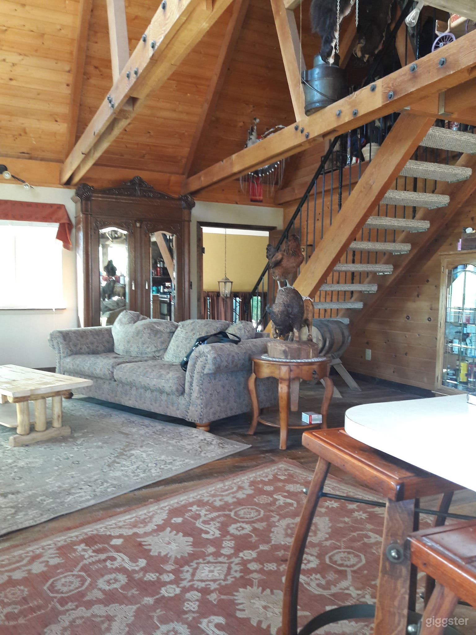 Open floor plan living, dining, kitchen area with Sofa and chairs or have 4,6,8 tables and folding chairs and 12 seat bar height.