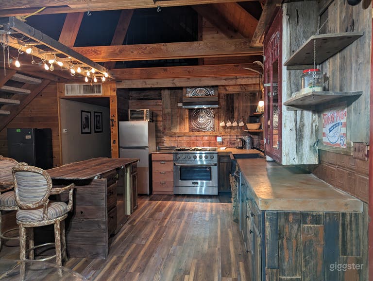  Chefs Kitchen with cutlery, service, plates, glasses and pots and pans gas cooking. Coffee pot, microwave, freezers, refrigerator 