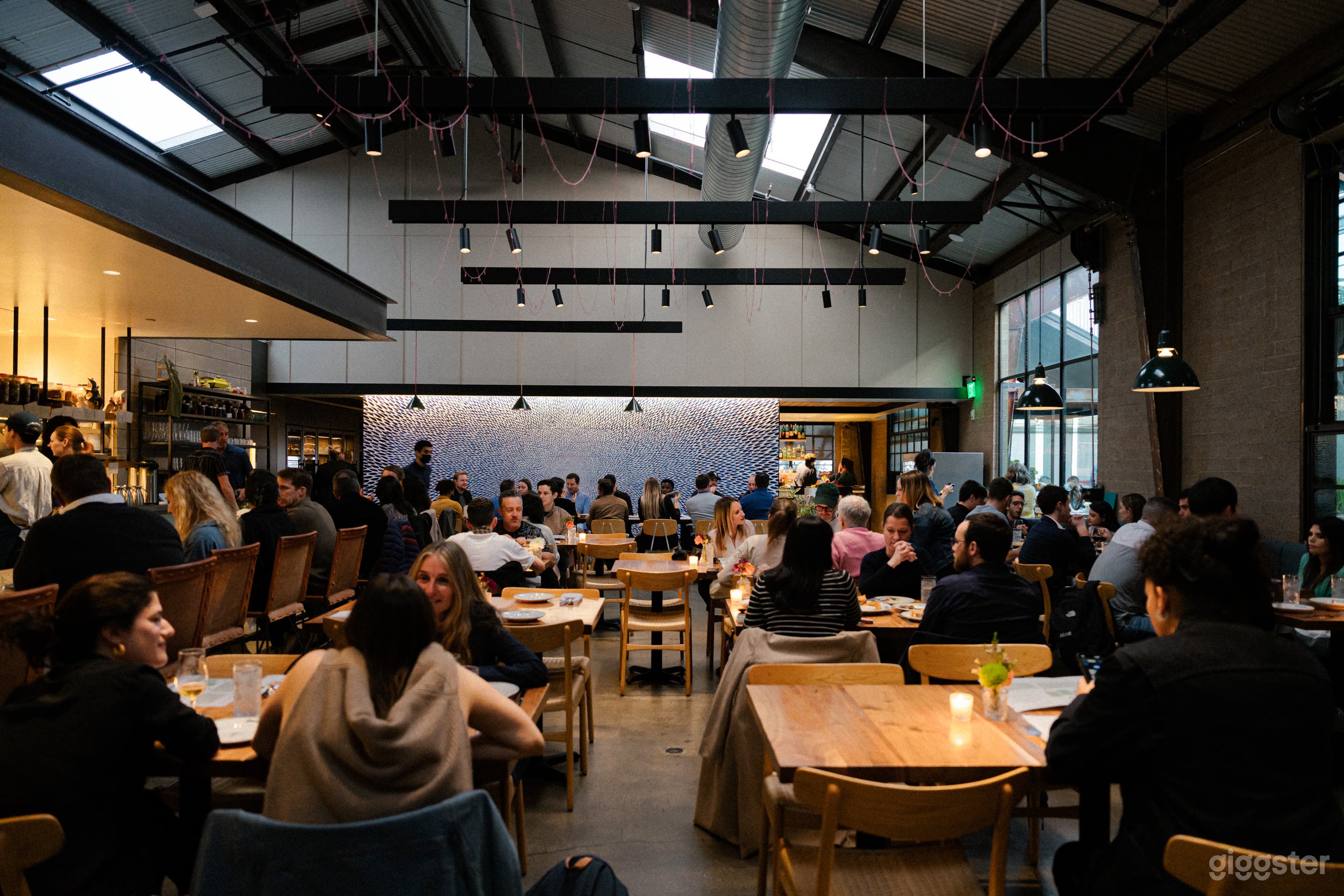 Exposed beams, skylights and mid century flair make Birdie G's a venue of character