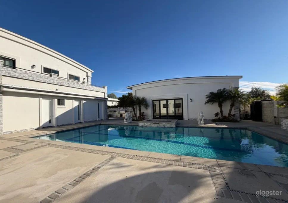 Pool Framed with Modern Stone Photo 1