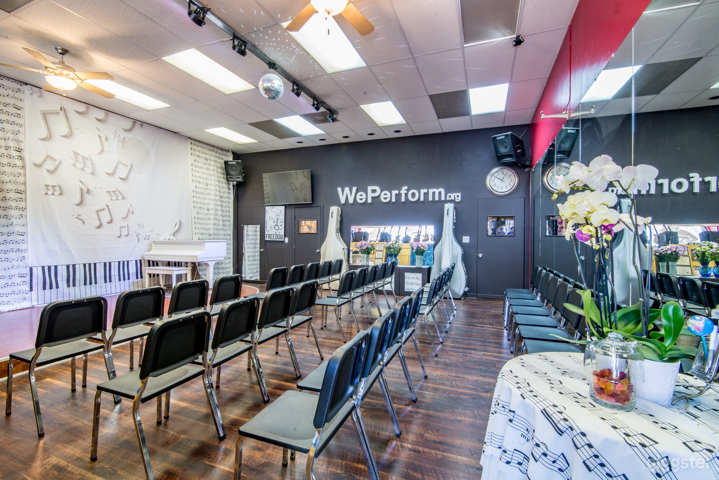View of the stage from the entrance
