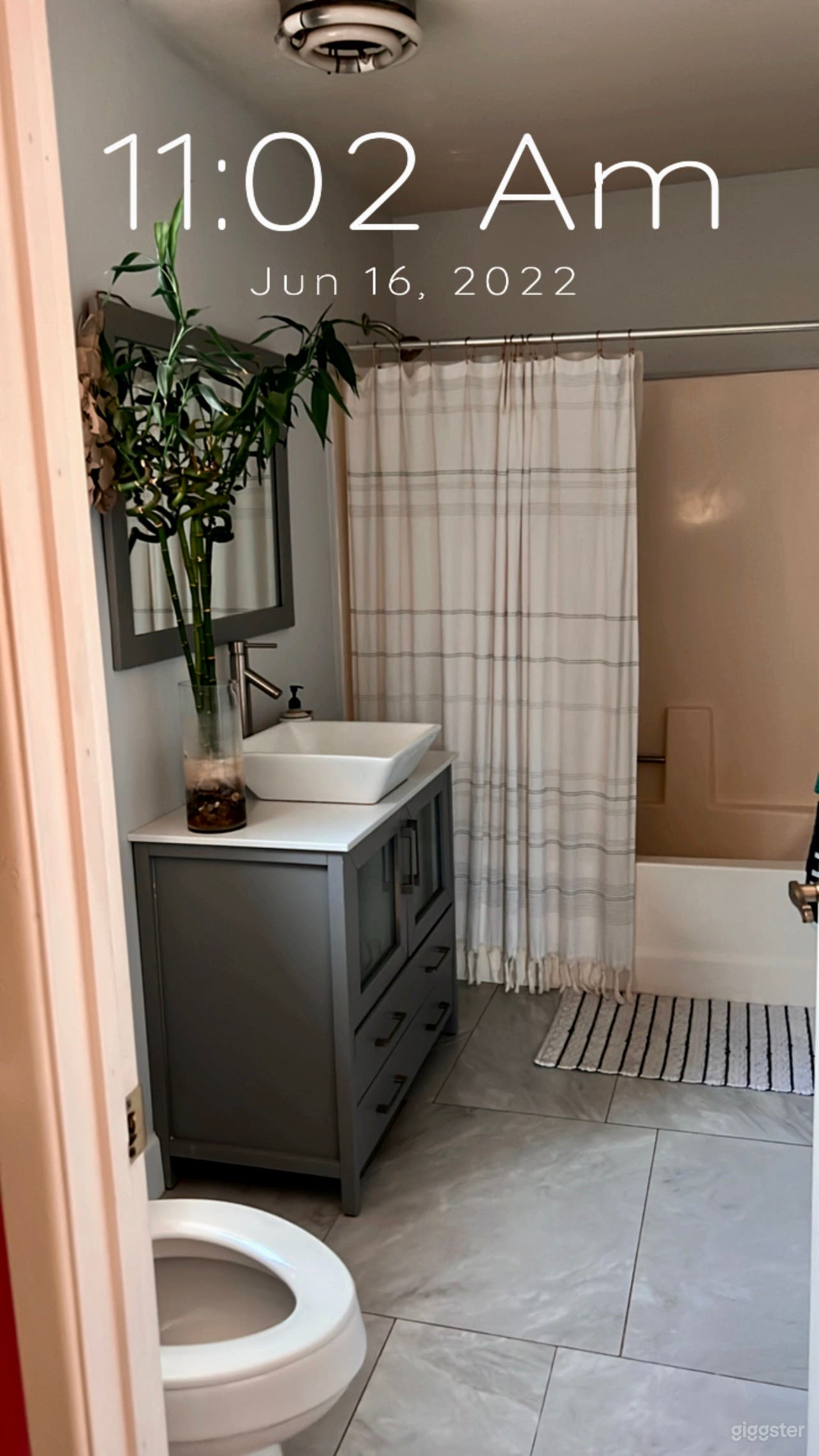 Full bathroom with a tub and shower