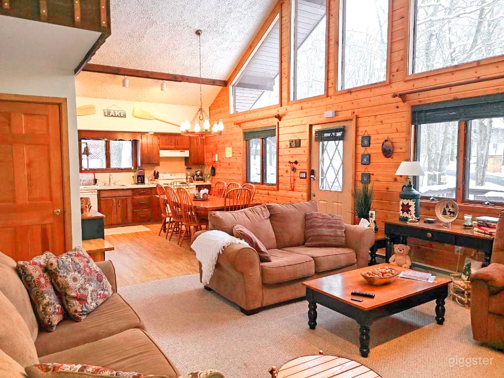 kitchen and dining room area 